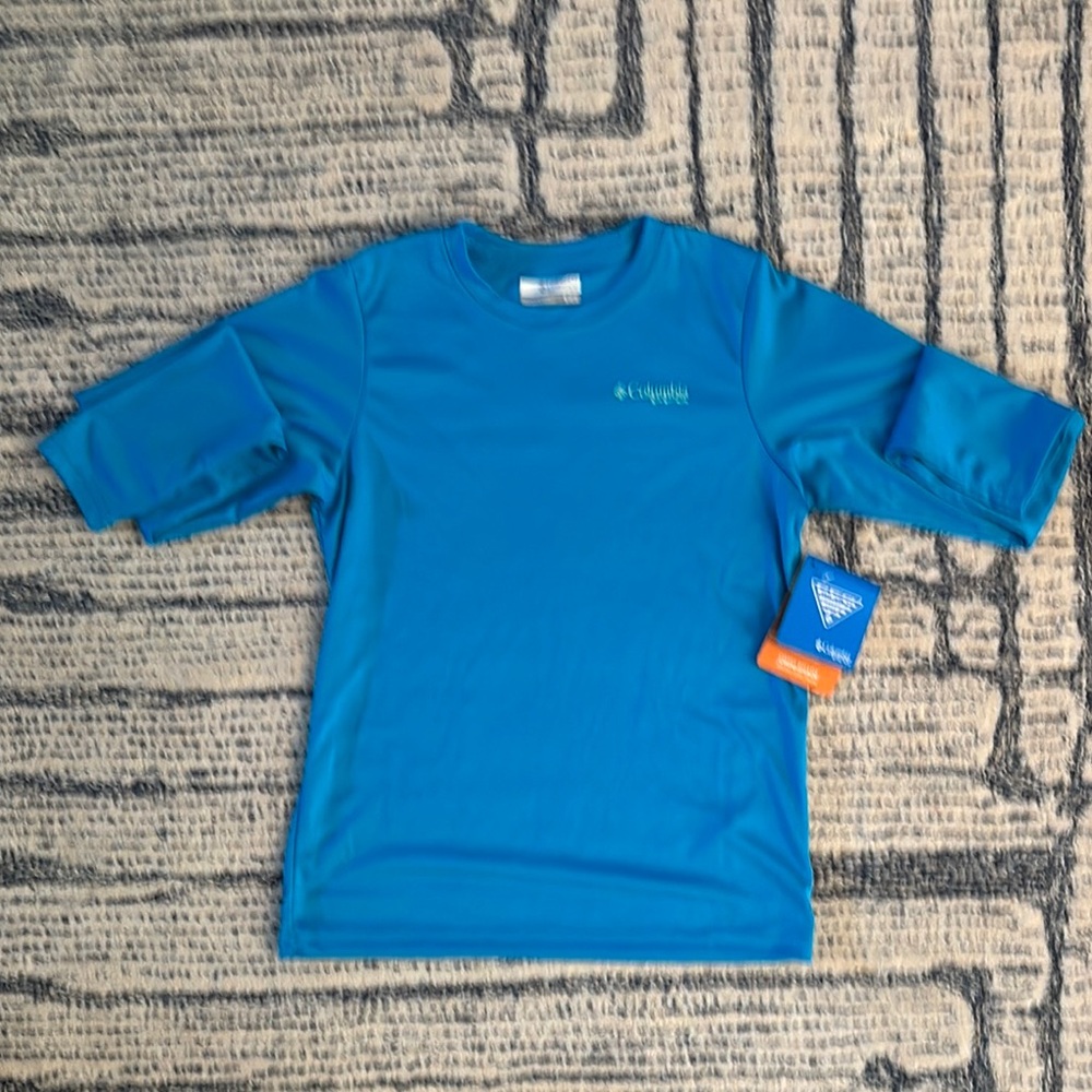 Columbia PFG Blue Rashguard Swim Shirt UV Protection